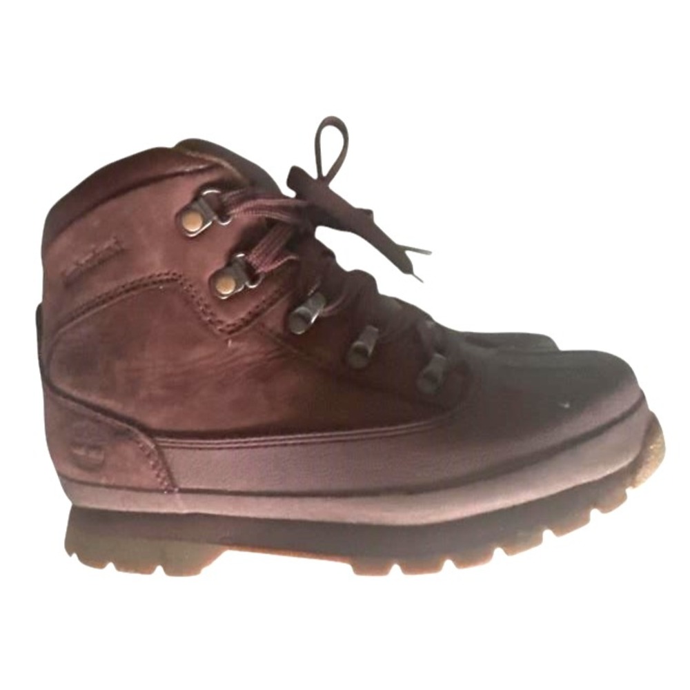Timberland Youth Size 4.5 Burgundy Euro Hiker Hiking‎ Boots AJ-566